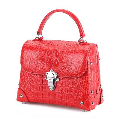 China Custom Made High Quality Genuine Leather Tote Bag Fashion Luxury Woman Crocodile Leather Bags Durable Genuine Leather Handbag for sale