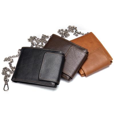 China Dropship wholesale 8081 fashion 100% genuine leather waterproof rfid biker wallet small custom men for sale