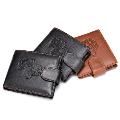 China Westal Waterproof 26081 Custom Genuine Leather Bifold Wallet Men Coin Purse for sale