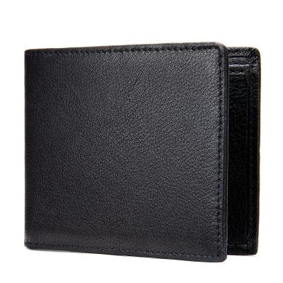 China Funny Waterproof 6092 Rfid Wholesale Teams Luxury Genuine Leather Slim Men's Purse Short Wallet for sale