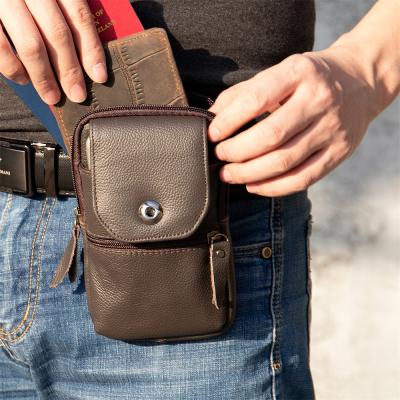 China Water Make Funny 7490 Cell Phone Purse Waist Bag Men Cell Phone Purse Bag Resistant Genuine Leather Waist Bag Belt for sale