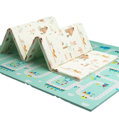 China Soft Toy 180x160x1cm Baby Floor Play Mat XPE Double Side Pattern Foldable Kids Play Mat for sale