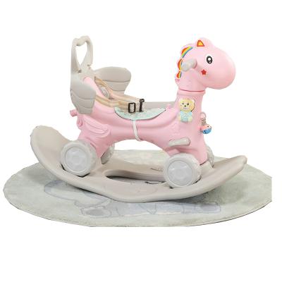 China Ride on Toy Rotatable Head Hobbyhorse Kids Rocking Horse with Music Indoor Rocking Rider for sale