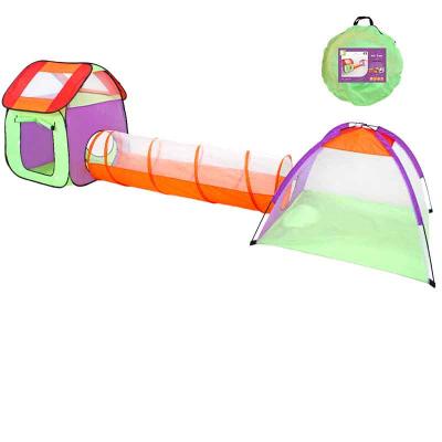 China Soft Toy 3 Pcs / Set Pop Up Toddler Toy Tent Kids Climbing Play House Tunnel for sale