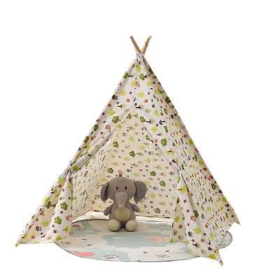 China High Quality 10pcs/pack Soft 1.1M Soft 1.1M Foldable Canvas Teepee Castle Kids Teepee Playhouse Tent For Children for sale