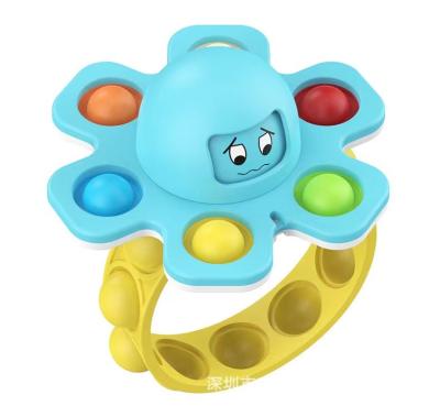 China Ring Sensory Toys Fidget Push Squeeze Toy With Face Switch Finger Squeeze Bubble Octopus Squeeze Toy for sale