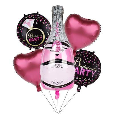 China Big Simple Aluminum Foil Balloon Set Party Champagne Whiskey Bottle Balloon Birthday Party Foil Balloon for sale