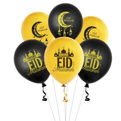 China Fashional Hot Designs Eid Latex Balloons 12inch Gold Confetti Latex Balloons Set 18inch Star Moon Foil Balloon For Party Decoration for sale