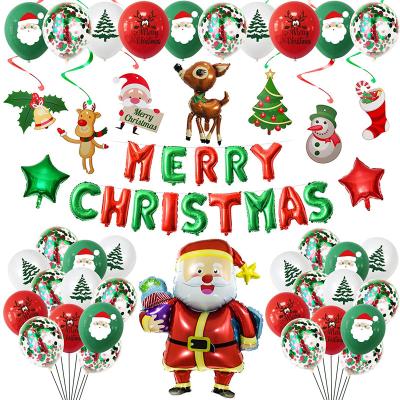 China New Christmas Disposable Eco-friendly Alphabet Foil Foil Balloon Set Santa Claus Christmas Deer Mall Decoration Package for sale