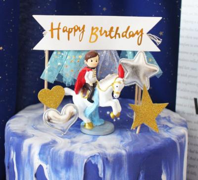 China The stunning European and American style prince riding cake baking supplies happy birthday wedding cake decoration for sale