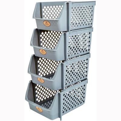 China US Factory Stocked Production And Simplicity Plastic Stackable Newspaper Cabinet For Home Organizer Basket Delivery Home Storage for sale