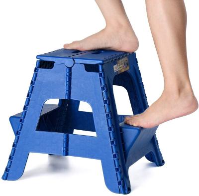 China Wholesale 2-in-1 Adjustable Dual-Function Stool Durable Plastic Folding Two-Step Folding Stool (Height) With Easy-Grip Pedal for sale