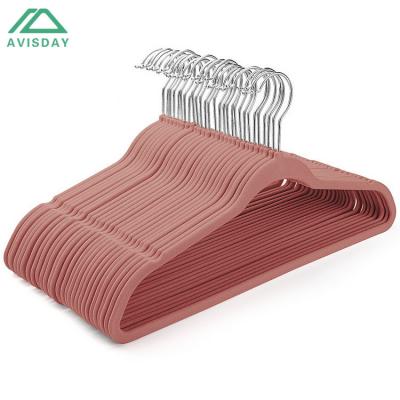 China Avisday Velvet Coat Hangers Modern Durable Non-Slip Clothes Hanger With Swivel Hook Customized for sale