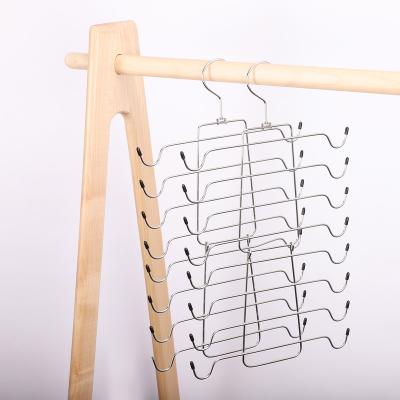 China Foldable Folding Metal Bra Hangers Wholesale Clothes Racks Underwear Bra Lingerie Hanger for sale