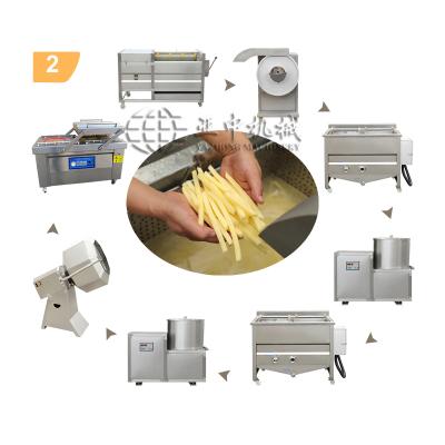 Cina Aquatic Semi-automatic Fried Snacks / Meats / Foods / Vegetables / Pasta / Chips Making Machine Frozen French Fries Production Line in vendita