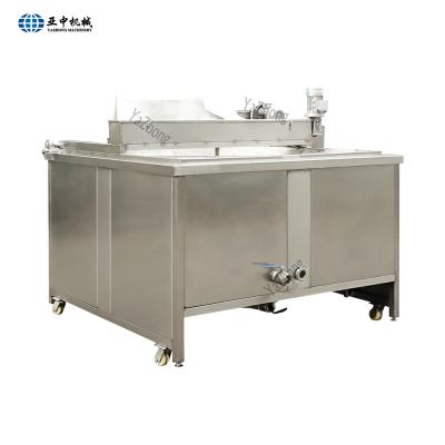 中国 Vegetable Processing Plant With Stirring Device Deep Fryer Basket Elevator Automatic Potato Chips Batch Fryer 販売のため