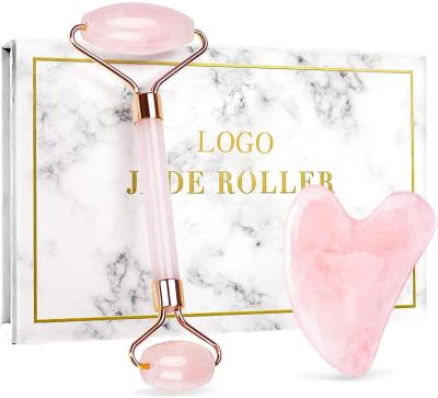 China Wholesale face lift natural beauty quartz jade roller gua sha set face massage jade roller for sale