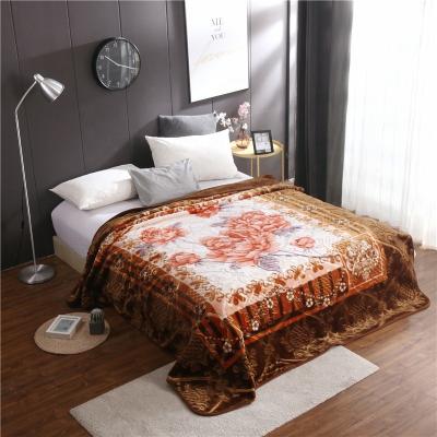 China Factory Best Selling HEATHER Mink Blanket Luxury Floral Design One Side Embossed Knitted Blanket for Southeast Asia for sale