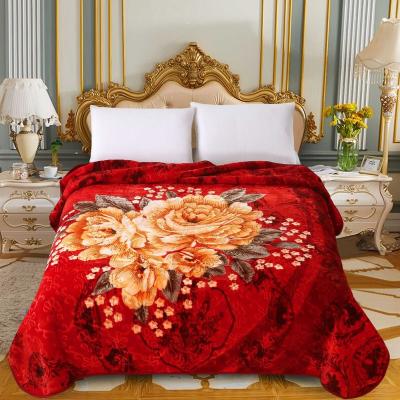 China PORTABLE Embossed Raschel Bedding Hotel Supermarket Supplier Raschel Home Blanket OEM&ODM Arabic Korean Style Embossed Blanket for sale