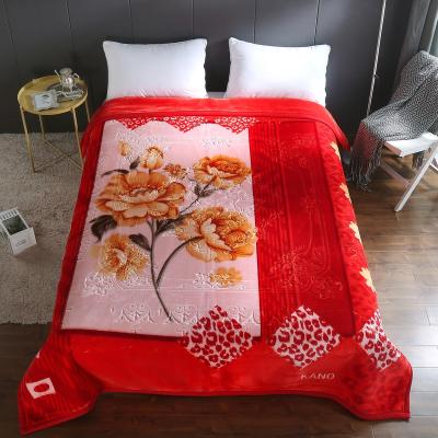 China Beautiful PORTABLE Pattern Double Embossing Super Soft 2 Layer Hotel And Home Gifts Wedding Supplier Raschel Sheets 200*240 5.5KG for sale