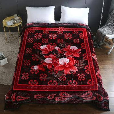 China Best Selling PORTABLE Double Embossing Double Layer Super Soft Blanket Raschel Supermarket Hotel Supplier 200*240 5.5KG for sale