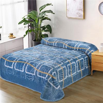 China HOT China Factory Super Soft Raschel Mink Blanket Geometric Modern Design Royal Plush Embossed Embossing For Gift for sale