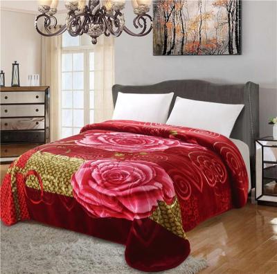 China Factory Direct Sale Super Soft HEATING Embossed Mink Blanket Full Size Adult Luxury Flower Heavy Blankets for sale