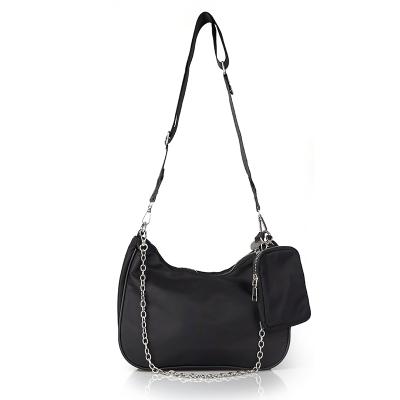 China 2021New Nylon Hand Carry Crossbody Bags Three In Nylon Shoulder Bag Black Chain Messenger Bag for sale