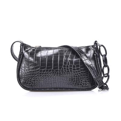 China Wholesale Armpit Bag Crocodile Pattern Retro Fashion Shoulder Bag Women Handbag Ladies Armpit Bag for sale