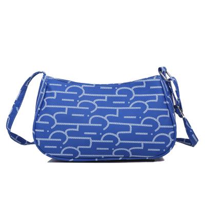 China Fashionable Plaid PU Ladies Shoulder Bags Waterproof Blue Cross - Body Bags Large Capacity Women Toss Bags for sale