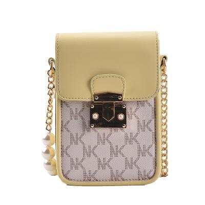 China Wholesale Mini Square Bag Retro Texture Phone Bag Flip Mobile Phone Bags Crossbody Fashion PU Woven Shoulder Lock Shoulder Bag for sale