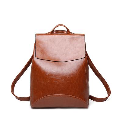 China 2021 Anti-theft New Anti-theft Leather Satchel Backpacking Women's Camping Gakuin Student Backpacks Travel Backpack Satchel for sale