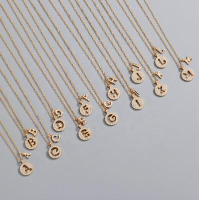 China Fashionable Simple Nickel Free Diamond Letter Initial Necklace Women Charm Letter 925 Sterling Silver Necklace for sale