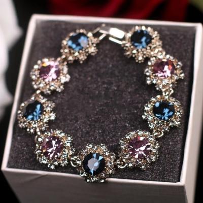 China Retro Fashion Crystal Bracelet Atmospheric Korea Environmental Friendly Instant Rhinestone Bangle Bracelet for sale