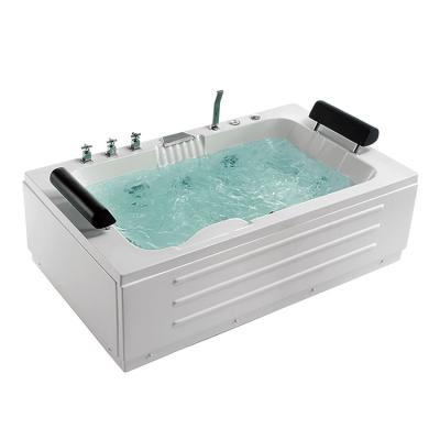 China ABS Freestanding White Acrylic Corner Bathtub Rectangular 2 People for sale