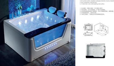 China 1700*1300*680 Whirlpool Jetted Spa Bathtub 2 Person Massage Air Bubble for sale