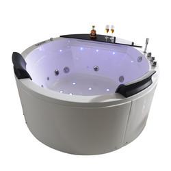 China Hydrotherapy Round Jetted Bathtub Air Control 2 Person Under Ground 1.7m for sale