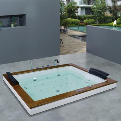 China 1800mm 5.9' Waterfall Whirlpool Bathtub For Two Indoor Transparent Glass for sale