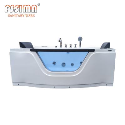 China Two Person Spa Bathtub Corner Acrylic Jacuzzi Tub 1700x600mm 2 Sided Skirt Corner for sale