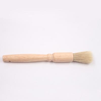 China Easily Cleaned Hog Hair Cleaning Brush Roasted Brush BBQ Oil Brush With Rubber Wood Handle for sale