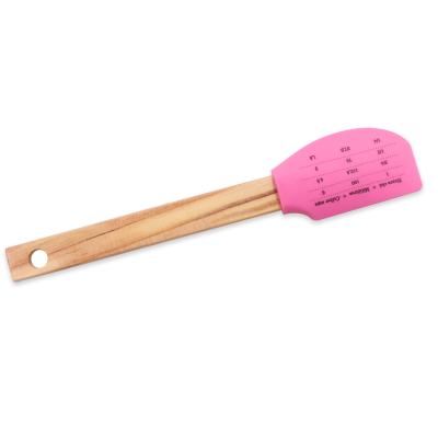 China Sustainable factory supply wooden+ silicone kitchen utensils ice cream shaving for sale