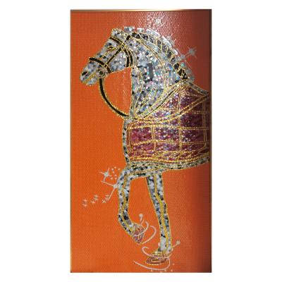 China Custom Hot Parrot Glass Animal Dog Lion Dog Cat Lion Pet Zebra Pattern Wall Painting Mosaic Parrot Decorative Cast Iron Wall Bathroom Pool for sale