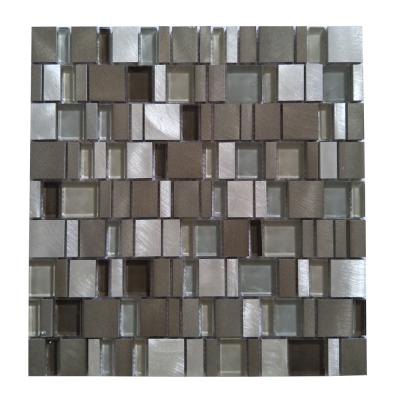 China Chinese style exquisite square mix aluminum glass mosaic, wall, custom, can be used in bathroom and living room bedroom. SOLD for sale