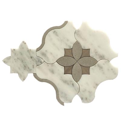 China Hot waterjet suitable natural marble mosaic, available for interior walls kitchen and other places. for sale