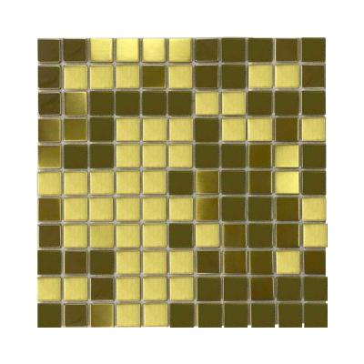 China Three color square stainless steel wear-resistant reflective mosaic, can be customized, stick the wall, light luxury style for sale