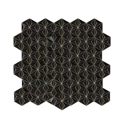 China Chinese style concave and convex hexagonal metal mosaic, customizable and decorative wall, made in China for sale