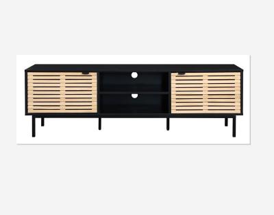 China Traditional TV Unit for Living Room Wall Unit Modern Design Home Furniture TV Unit Modern TV Cabinet TV Cabinet with Natural and Black Timber for sale