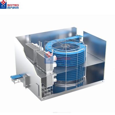 China High Freezing Effiency Quick freezing equipment frozen food energy-efficient cryogenic  industrial iqf tunnel spiral freezer for sale