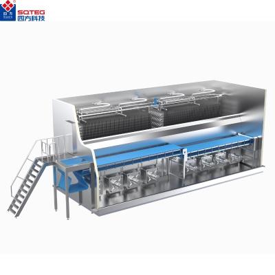 China High Freezing Effiency SQUARE tunnel freezer frozen vegetable fruit processing line automatic blast iqf fluidized bed freezer for sale