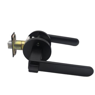 China Privacy Zinc Alloy Black Zinc Alloy Bedroom Latched Entry Tubular Lever Lock For Exterior Door And Interior Door for sale